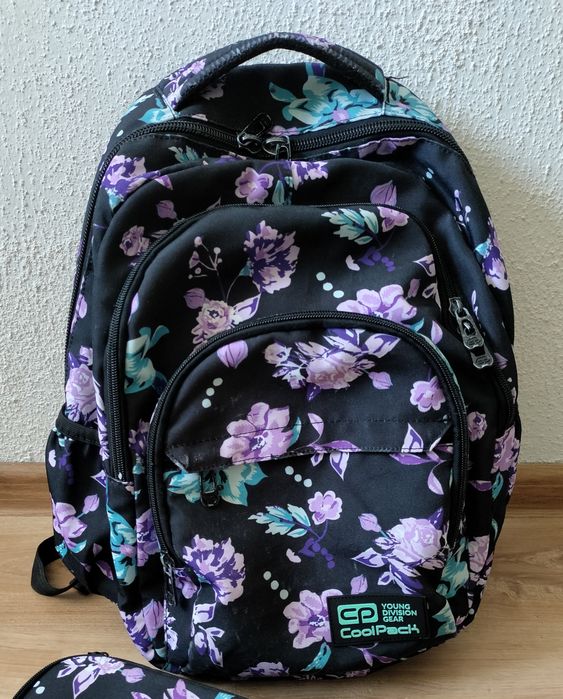 Plecak coolpack czarny w kwiaty