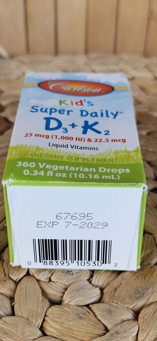 Witamina D3 K2 D3+K2 dla dzieci Carlson