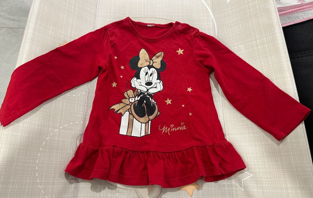 Camisola Vermelha Minnie Natal (9-12M)