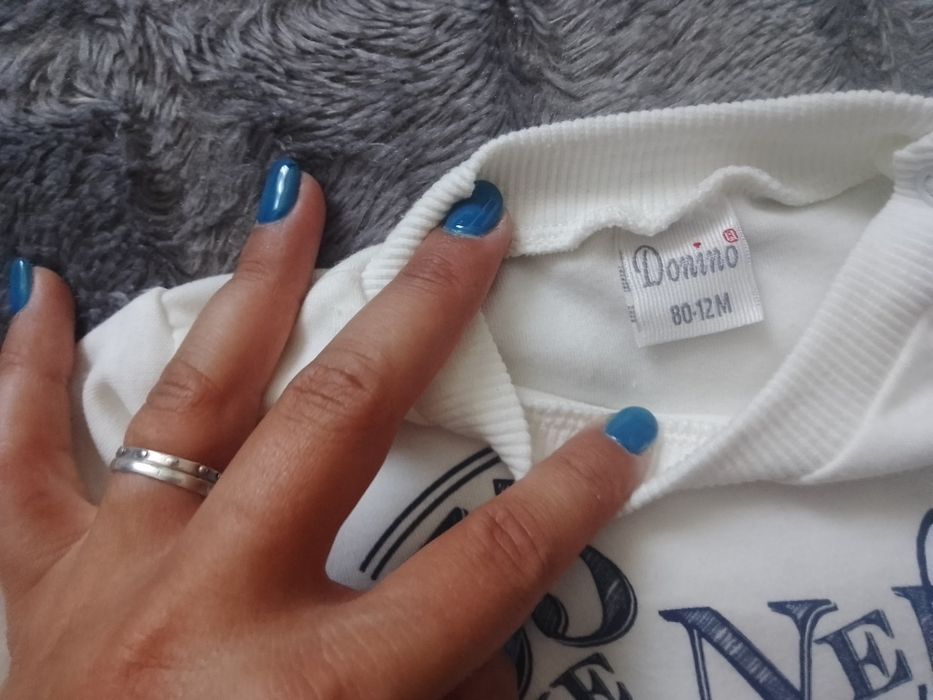 Bawełniana bluza bluzka z nadrukiem motor r. 80 (12miesiecy)