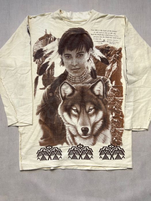 Vintage 1999’s Indian Girl With Wolf bluza