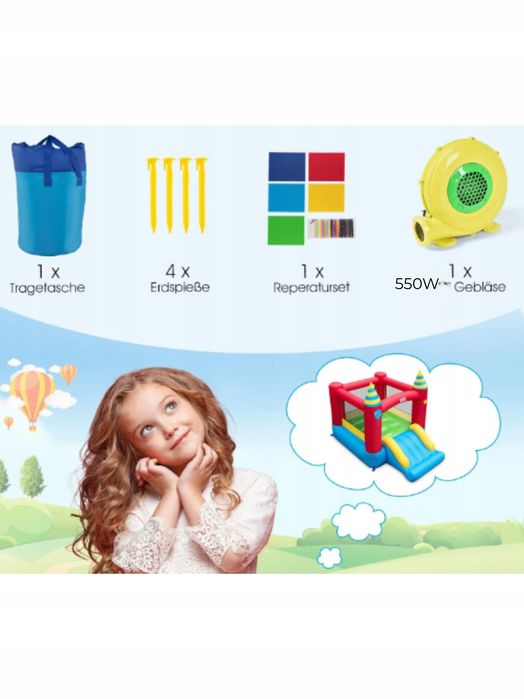 Nadmuchiwany zamek COSTWAY NP12405DE + mocna dmuchawa 550W