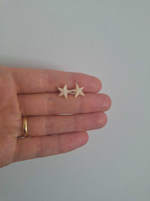 Brincos formato estrela feito artesenalmente