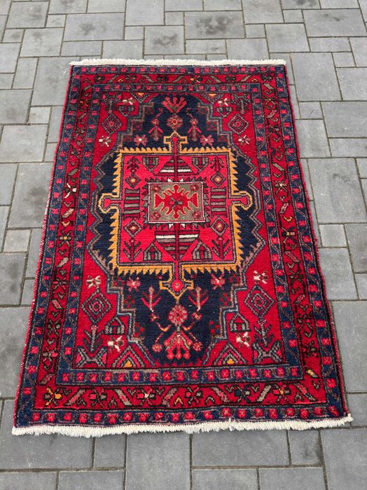 Hamadan Irański Dywan Vintage Ręcznie Tkany Wełniany 155x105