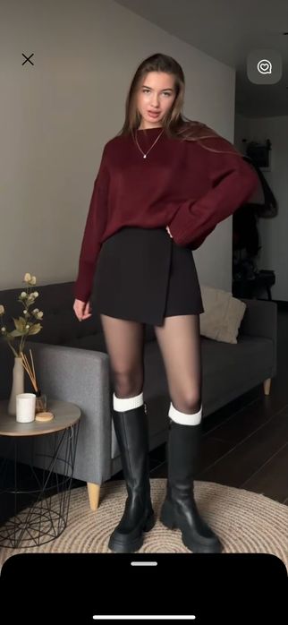 Осіння спідниця міні чорна вельветова, шкіряна