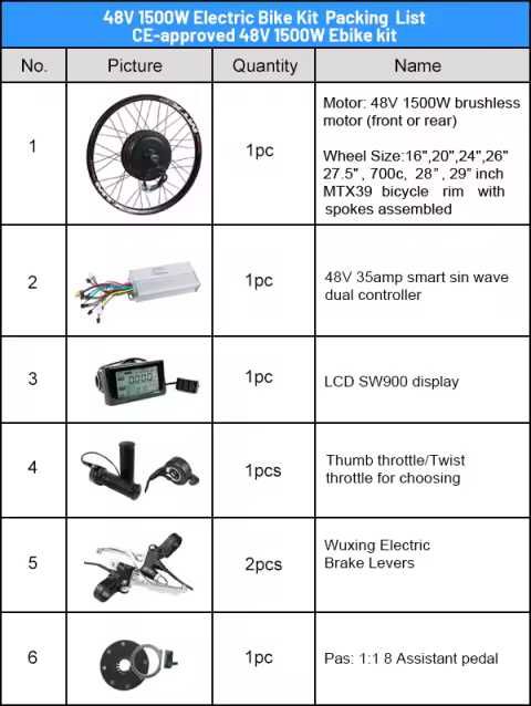 Zestaw do konwersji E-BIKE KIT 1500W 48V