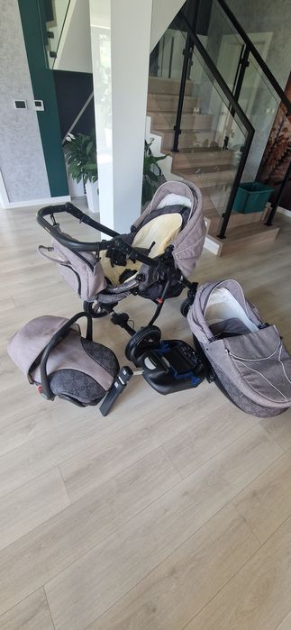 Zestaw 3w1 gondola spacerówka nosik + baza isofix