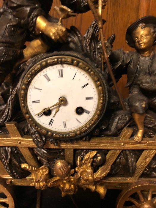 Antyk piękny i niespotykany zegar francuski Japy XIX wiek