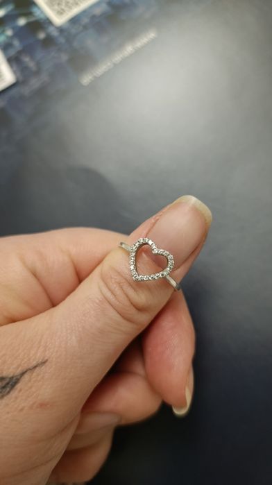 Каблучка сердце срібло 18 р