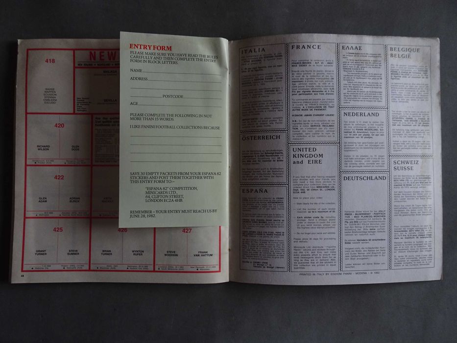 Caderneta de cromos vazia futebol Mundial de Espanha 1982 Panini
