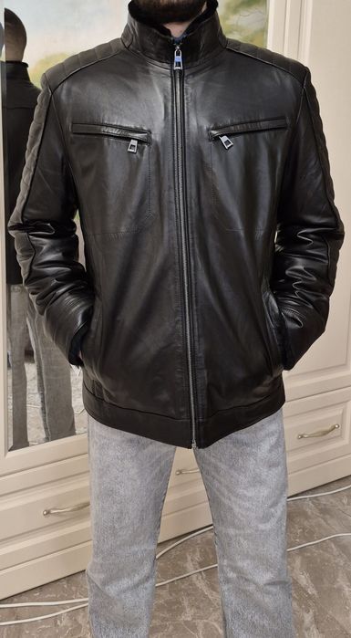 Куртка чоловіча стильна  на натуральному хутрі