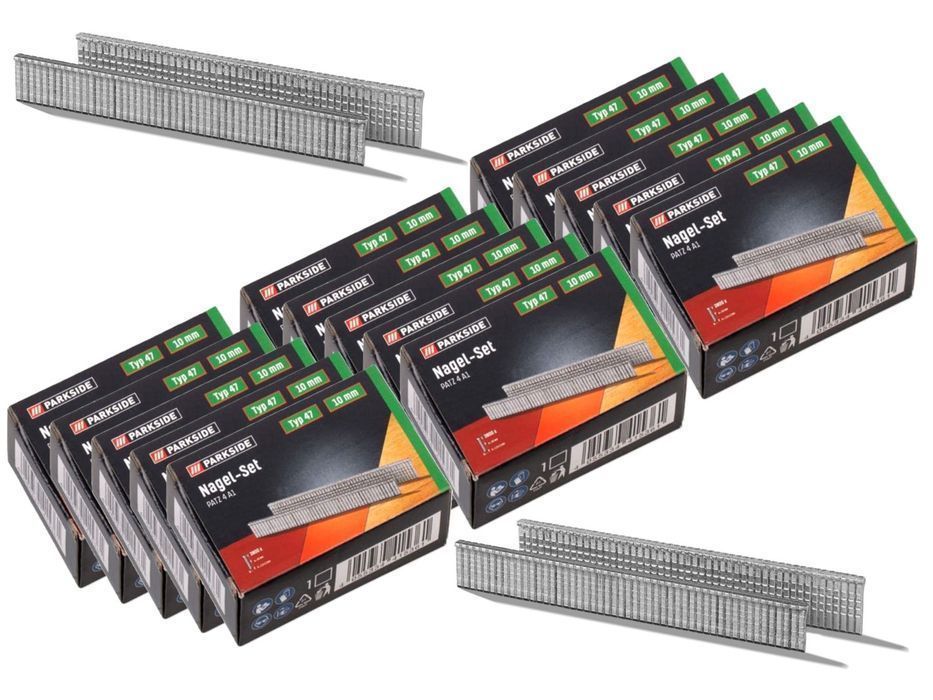 Gwoździe Parkside Sztyfty, 15x 3800 sztuk, 10 mm, zszywki Typ 47 Pat 4