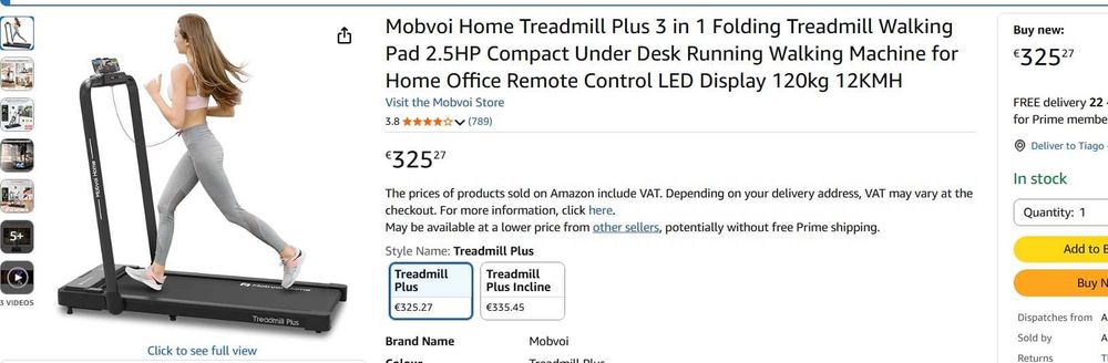 Passadeira Mobvoi Home Treadmill Plus como nova 10 a 15h de uso.