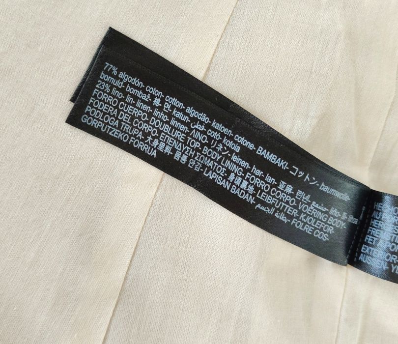 Marynarka Massimo dutti 36 S beżowa lniana bawełniana