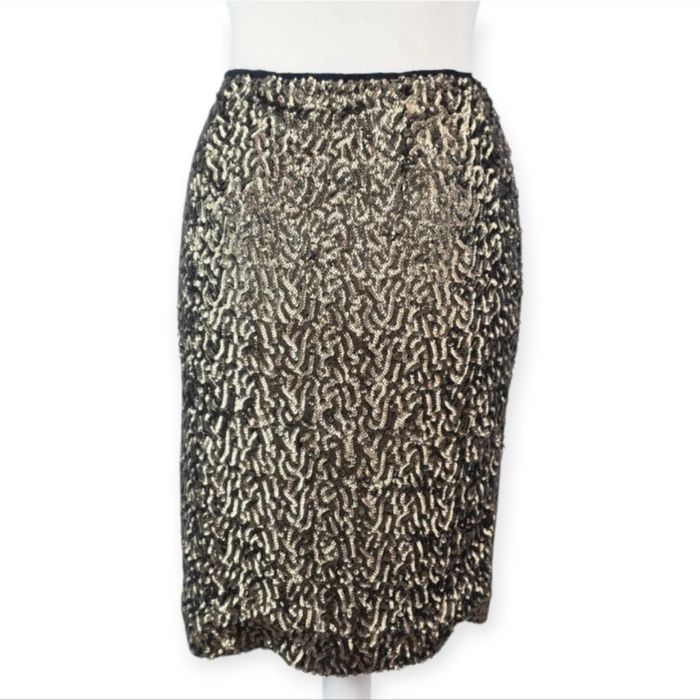 PHASE EIGHT 42 XL Spódnica Cekinowa Stare Złoto Glamour Party