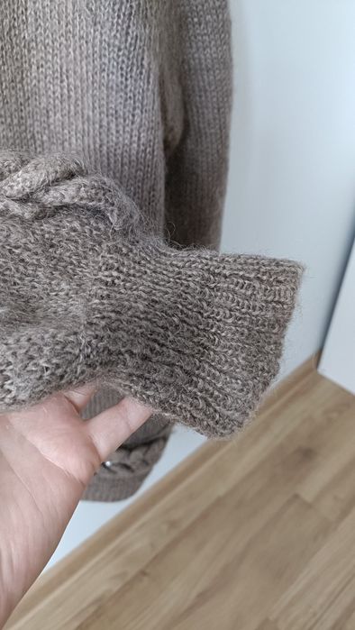 Sweter damski kardigan elegancki moher ciepły mięsisty wełniany wełna