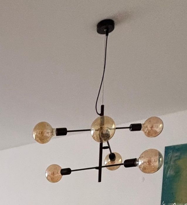 Candeeiro suspensão industrial 6 luzes