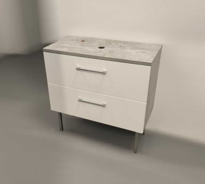 Szafka łazienkowa na nóżkach pod umywalkę beton biały lakier