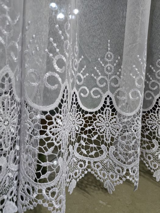 firanka z metra MARKIZETA+3 rzedy GIPIURY, wys 280 cm biała ,PROMOCJA