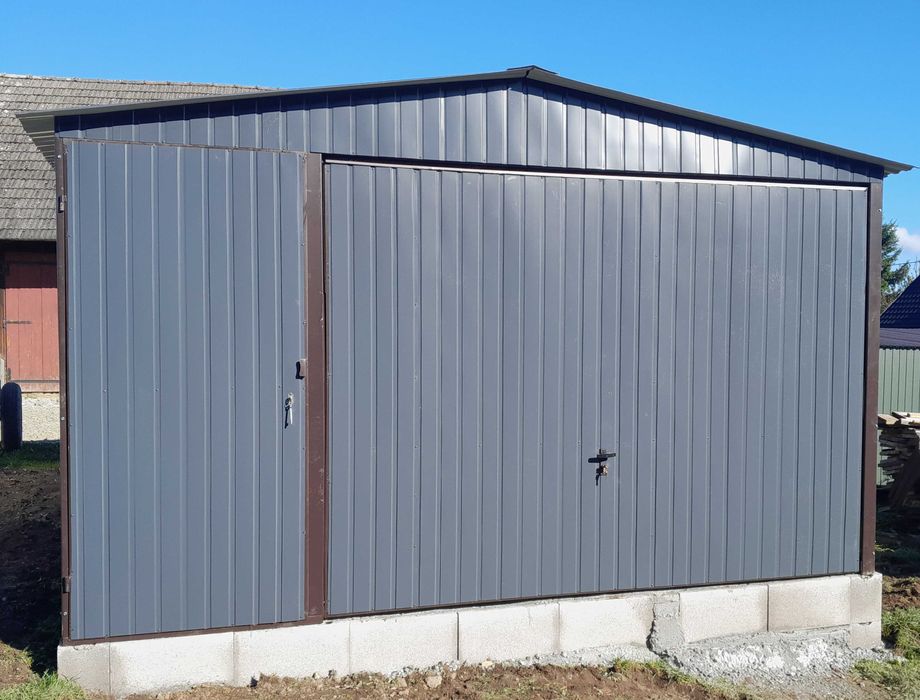 Garaż Blaszany 4x5 Dach dwuspadowy