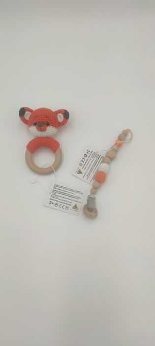 Gryzak Lisek + Zawieszka Do Smoczka (Drewniane, Handmade)