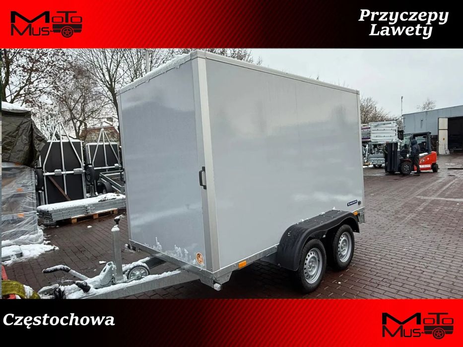 Saris Przyczepa kontener Saris VAN BODY 306x154x180 2000kg 2 osie furgon handlowa  Nowy kontener Saris 306x154x180 2 osie 2T Częstochowa dostawa pod dom