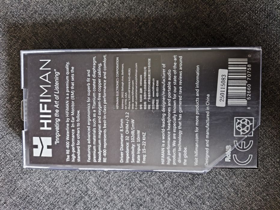 Hifiman RE400 słuchawki dokanałowe  nowe