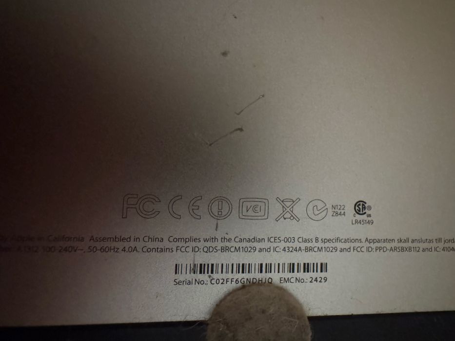 Komputer 2011 Apple iMac A1312 27cali 4ram uszkodzony