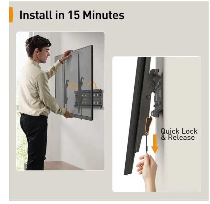 5041 Perlegear Uchwyt ścienny do telewizorów od 37 do 82 cali do 45