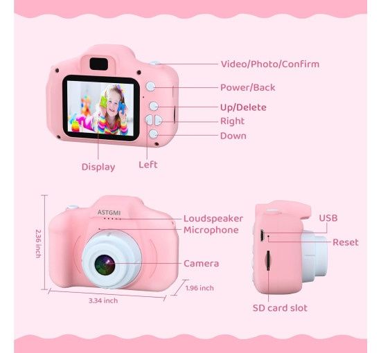 Детская цифровая камера-фотоаппарат ASTGMI C3Pro 12Мп без SD-карты