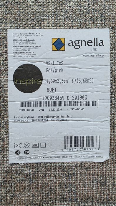 Dywan 1,6 x 2,3 popiel-blady róż
