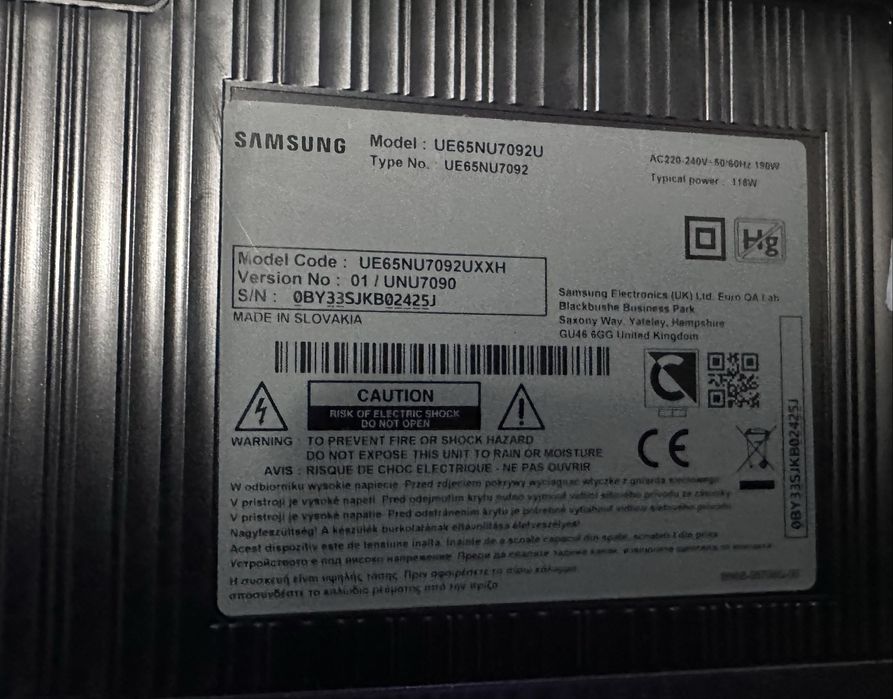 Телевізор Samsung UE65NU7092U 65” 4K UHD