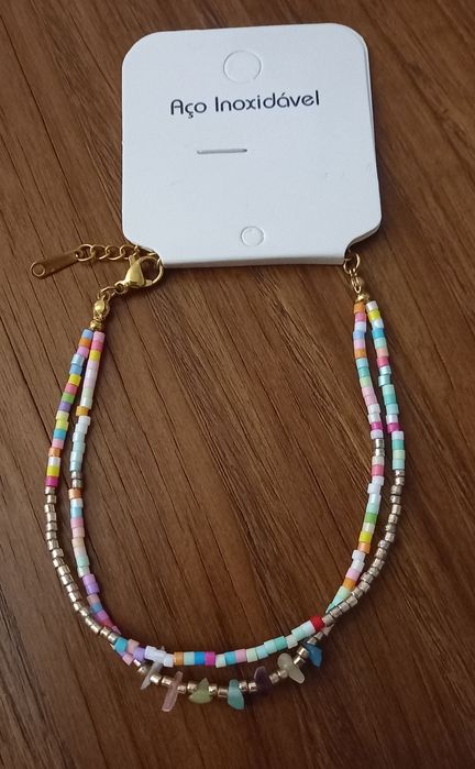 Conjunto de Fio em Aço + Pulseira dupla  em Aço  - Novos