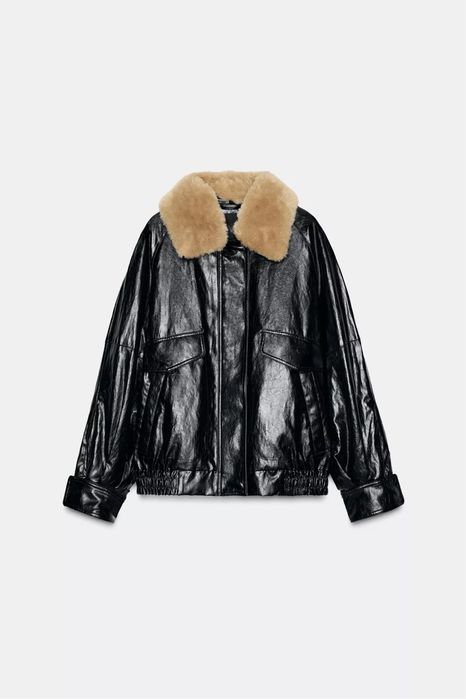 Куртка ZARA размер М утепленная с отстегивающимся мехом