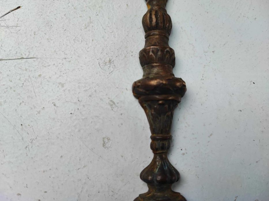 Przedwojenna mosiężna kolumna,pilaster,aplikacja