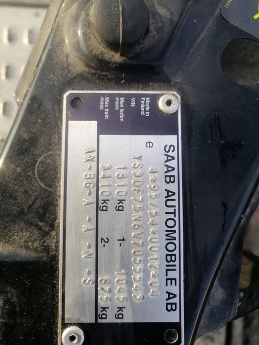 Pasy Bezpieczeństwa Tył Saab 93 Cabrio