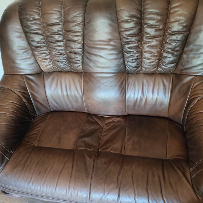 Skórzane meble dębowe