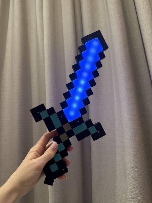 Меч діамантовий світловий Minecraft Майнкрафт інтерактивний алмазний