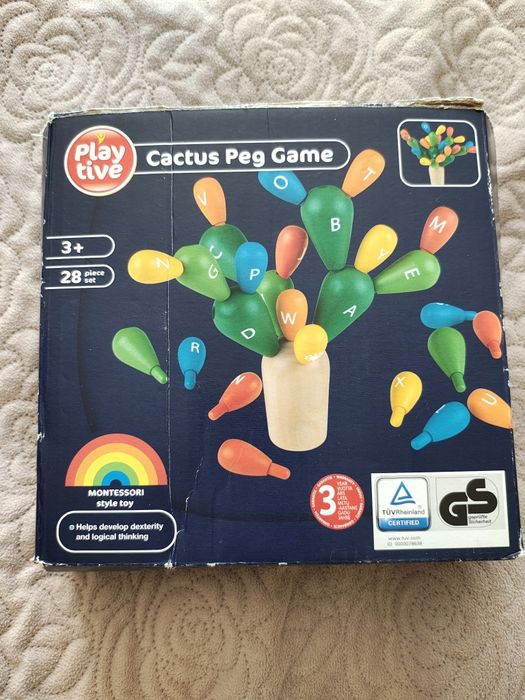 Drewniany kaktus układanka Montessori