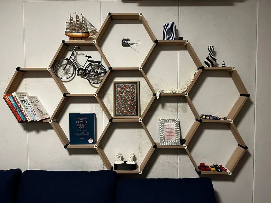 Prateleiras Modulares Hexagonais para Parede
