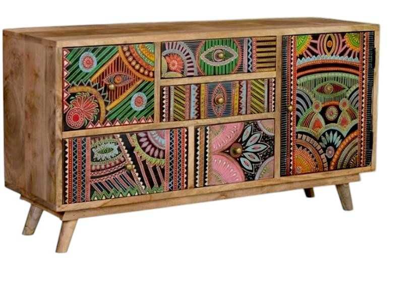 Komoda indyjska z drewna mango malowana. indyjskiemeblekolonia