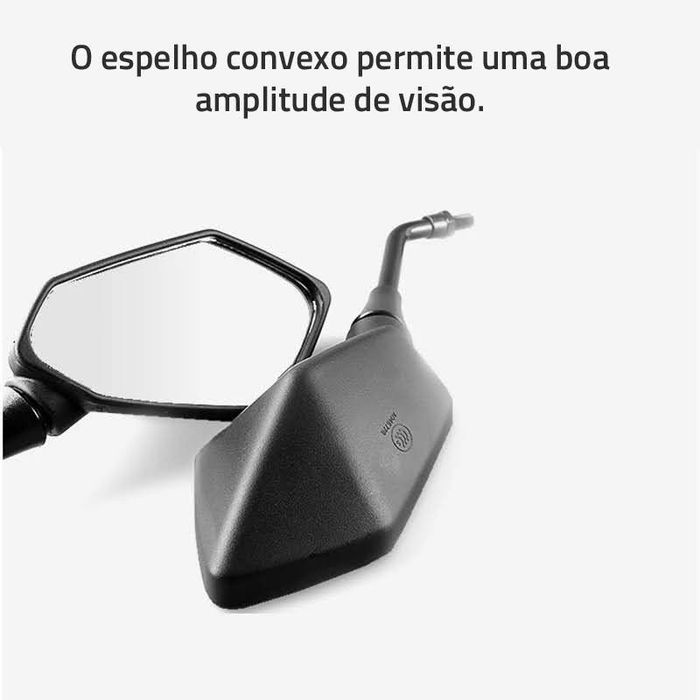 Espelhos moto homologados de haste rosca 10 mm e 8 mm