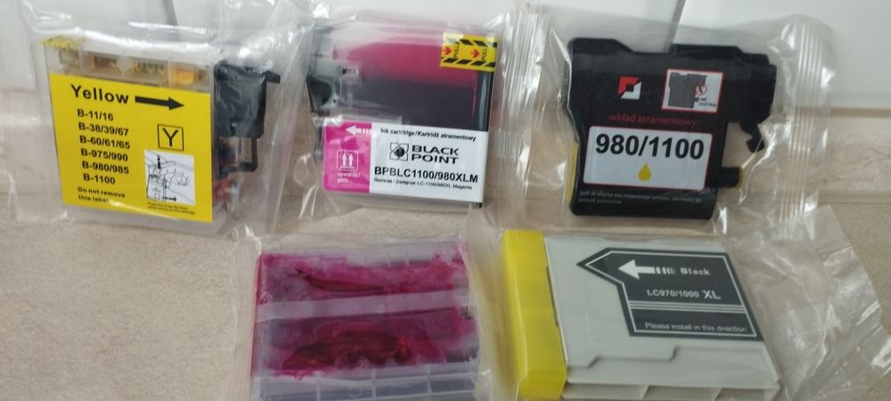 3 sztuki Tusze Catrige nr 1100 /980 NOWE do drukarki Brother MFC-295CN