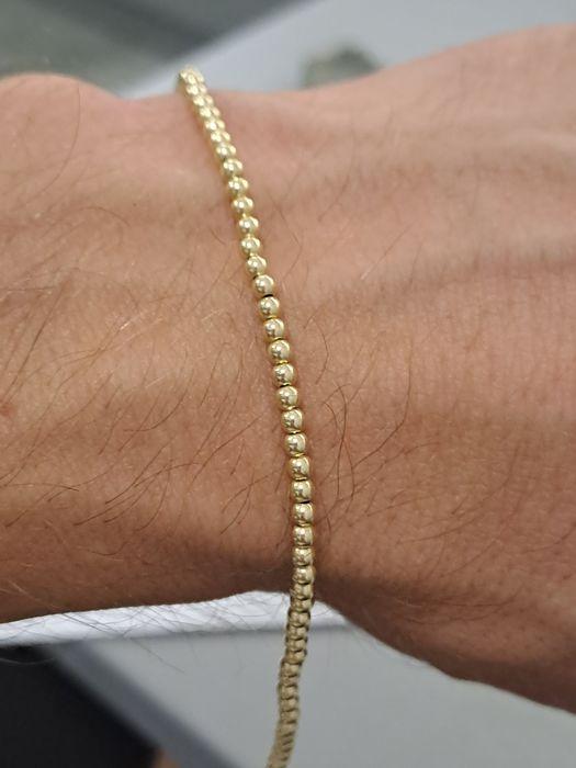 Śliczna złota bransoletka kuleczki Pr.585 Nowa  17-18 cm