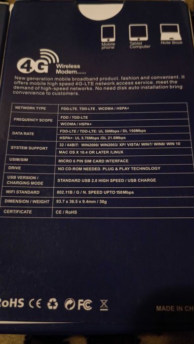 4G роутер модем 150 мб/с