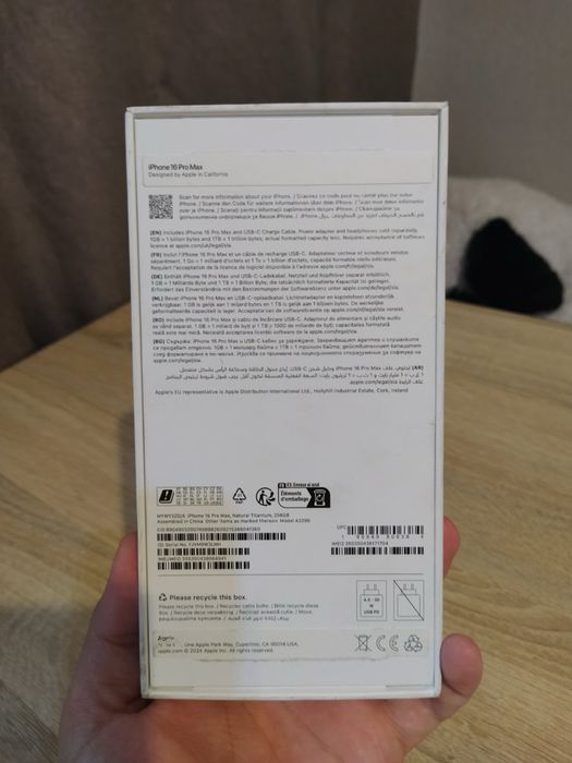 16 про макс 256 физ сим новый телефон фактически