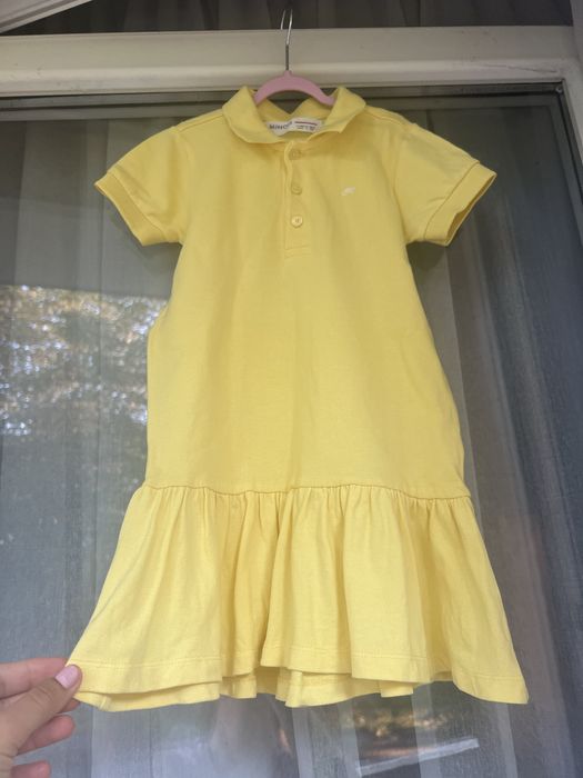 Żółta rozkloszowana sukienka polo Minoti rozm.92/98