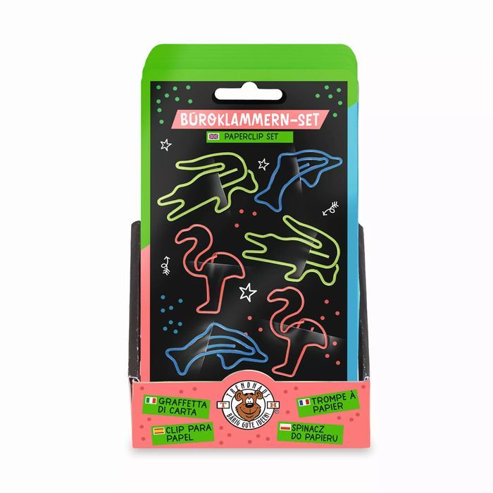 Spinacze neonowe 6 sztuk