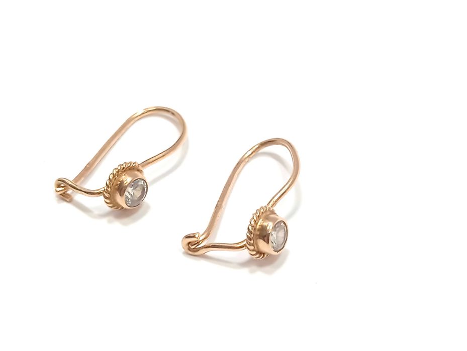 Złote kolczyki MAŁA CYRKONIA/585/0,94 G/