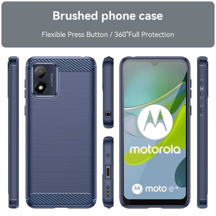 Противоударный чехол накладка для Motorola Е13 E14 карбон Мото Е14 Е13